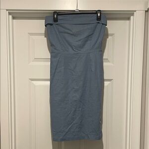 Chic Strapless Blue Dress